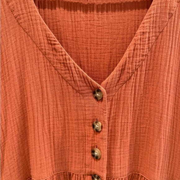 Rust Button-Down Dress - Picture 2 of 3